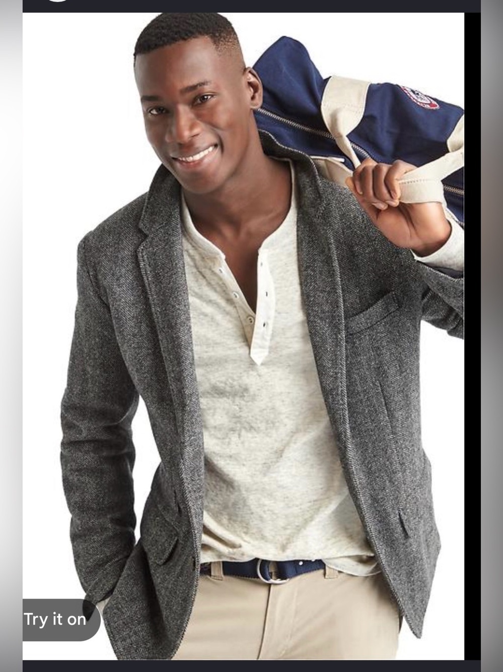NWT GAP Sport Coat Wool Blend Herringbone Gray Menโs , Medium (188$)